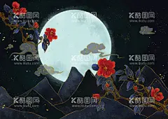 国潮    - 源文件下载【酷图网】国潮,中国风,中式地产,中式海报,中式报广,新亚洲,鎏金,复古,金线,烫金,国风,山水壁画,孔雀,仙鹤,背景,装饰画,