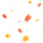 促销系列拟物感插画多个金币发散