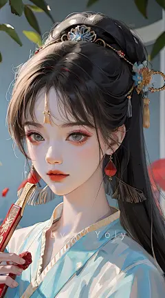 Yoly 莜莉 #130 古风美人｜头像壁纸-AI绘画/素材-微元素 - Element3ds.com!