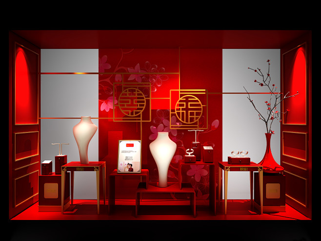 传统黄金珠宝橱窗