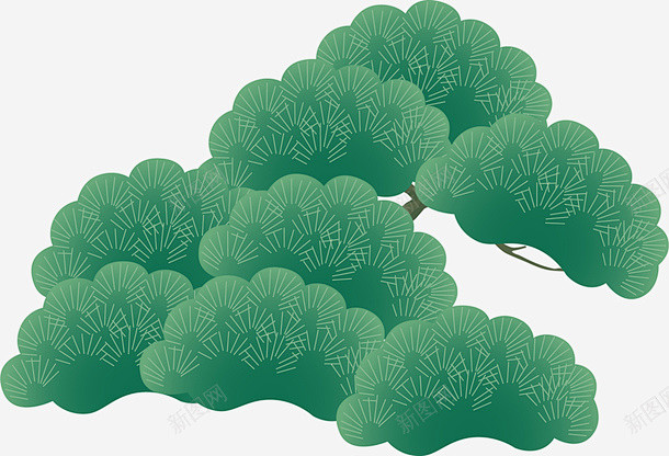 松树树叶元素矢量图高清素材 免费下载 页...