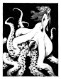 黑白稿  052，美国插画师 Andrew Mar