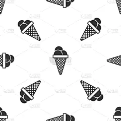 分离着色,冰淇淋,图标,银色,冰淇淋蛋卷,可爱的,因纽特人,食品,调味品,甜点心