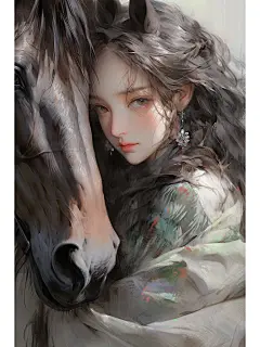 女孩与骏马｜手机壁纸 - 小红书