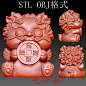 S0231卡通可爱吞金兽招财进宝铜钱STL格式OBJ三维立体3D打印图-淘宝网
