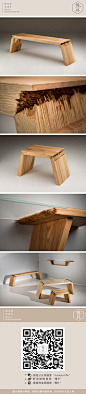 设计师 Jalmari Laihinen 设计了一组凳子，包括了一把长凳以及一把板凳。作为同一系列的作品，它们

有着一处共通之处，即是在座椅的连接关节处的裂纹断裂了。这样的效果当然不可能是制作工艺上的马虎

，设计师就是想是将一块木板生生的掰裂，将一种破碎的不完整美丽呈现给大家。
※欢迎关注微信订阅号：manpulife
※慢朴，美好生活倡导者
※关注慢朴，分享慢朴资讯，走进慢生活！
 #家居# #桌子# #椅子# #木工#