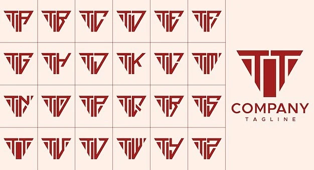 一套现代三角形字母 T 标志logo矢量图设计素材-花瓣网