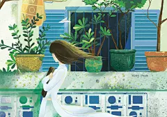 A Stranger Passing By My Door一个陌生人路过我家门口插画-古田路9号-品牌创意/版权保护平台