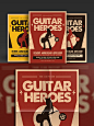 吉他音乐活动海报设计模板 Guitar Heroes Flyer