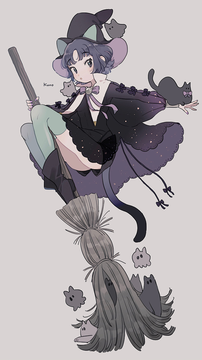 卡哇伊卡通小魔女高清手机壁纸