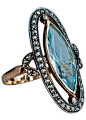 Edwardian Era Antique Aquamarine and Diamond Vintage Ring #rings www.finditforweddings.com@北坤人素材