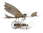 THE 'WAXFLATTER' ORNITHOPTER  BY ELSTREE FILM STUDIOS AND BIANCHI FILM AVIATION SERVICES FOR THE STEVEN SPIELBERG FILM PRODUCTION 'THE YOUNG SHERLOCK HOLMES', 1985 The fuselage made from tapered T45 steel covered fibreglass cast to simulated bamboo, with 