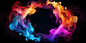 AI Generated AI Generative Round circle neon glowing color smoke mystic element Graphic