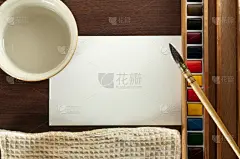 壁纸刷,空白的,涂料,纸,抹布,水彩画颜料,水彩画,留白,褐色,艺术