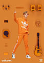 adidasOriginals - 话筒️、吉他、音响……
你找到多少@M鹿M 的音乐活力元素？
橙色上身#adicolor#套装搭配经典#Superstar#
就是这么#玩色不恭#