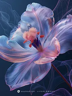 Midjourney关键词提示词咒语超现实花朵鲜花艺术图-【Ai宇宙吧】