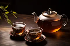 茶壶茶叶图片摄影图