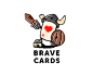 Brave Cards 勇敢的卡片 扑克牌 勇士 盾牌 剑 卡通 插画 卡片 拟人化  商标设计  图标 图形 标志 logo 国外 外国 国内 品牌 设计 创意 欣赏