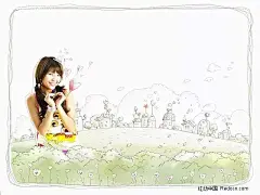 PSD分层素材|PSD素材|白云|背景|插画|房子|广告模板|建筑|梦幻|梦幻背景|青春|山丘|手绘|手绘背景|手绘风景|树木|心形|源文件库