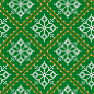 Christmas knitting seamless pattern with snowflakes. knitted green sweater design. traditional knitted ornamental pattern Premium Vector