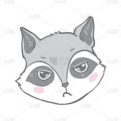 T恤印花设计的孩子与可爱的小浣熊。斯堪的纳维亚印刷或海报的托儿所设计，婴儿送礼会贺卡。