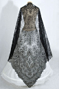 Chantilly lace shawl, 1860s