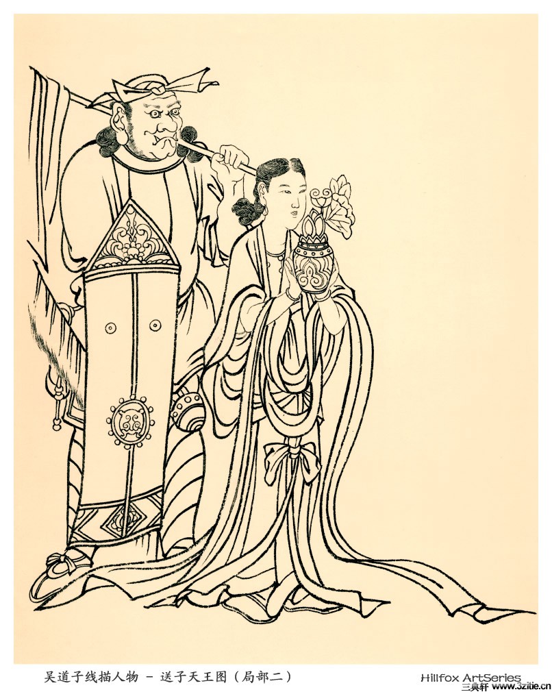 吴道子吴道子线描人物画0002吴道子线描人物画(国画)书法绘画作品