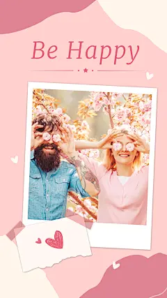 Polaroid style Color Block Decorate Couple Memory  Instagram story