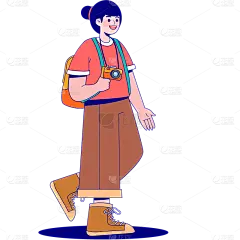 五一劳动节通用扁平风出游人物元素素材