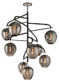 Troy Lighting F4298 Odyssey Foyer Pendants 9 Light Entry Pendant in Carbide Black and Polished Nickel: 