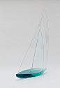 Ben Young - Starboard Tack : Laminated clear float glass with sterling silver fittings.
H 650 x W 520 x D 120mm.
[SOLD]