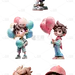 素材组合-通用3D卡通感可爱小男孩儿童人物贴纸元素素材