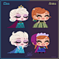 Chibies Candy of Disney's Frozen Elsa and Anna by princekido