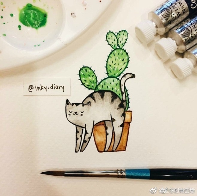 水彩小动物 | 作者ins：inky.d...