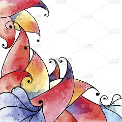 水彩花卉的花瓣