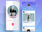 Music Player social profile cards web vector minimal logo inteface flat design branding icon ux ios ui app