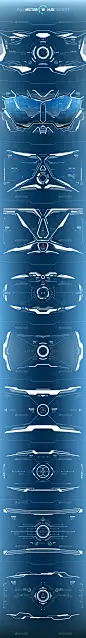 40 Hi-tech HUD Elements - Miscellaneous Vectors-花瓣网