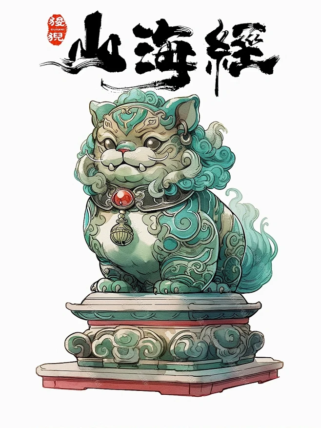 『狻猊』青狮(萌版)，文殊菩萨的坐骑