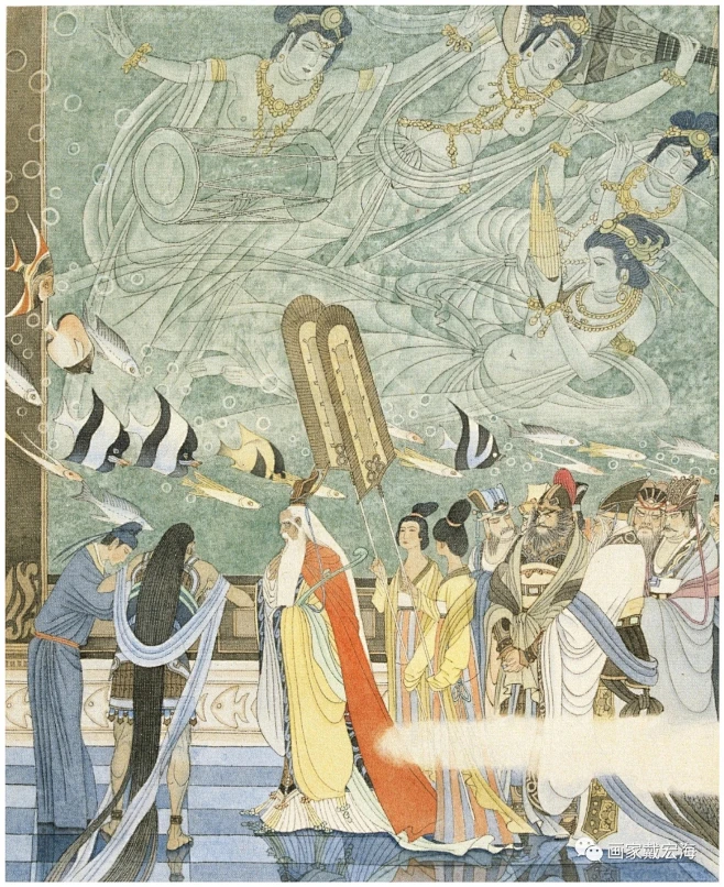 国风古代绘画宝藏欣赏【龙宫十八图】 选自戴宏海根据｛唐代傳奇｝彩绘的全套连环画《柳毅传书》-花瓣网