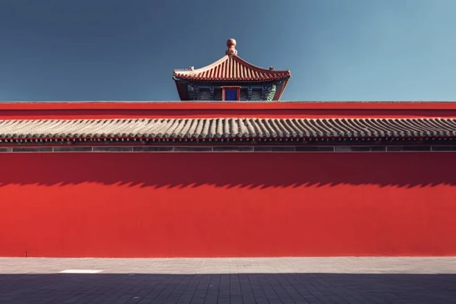 古建筑皇家园林北京故宫红墙摄影图