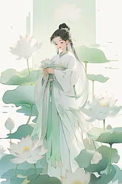 AI数字艺术古风女生插画-众图网