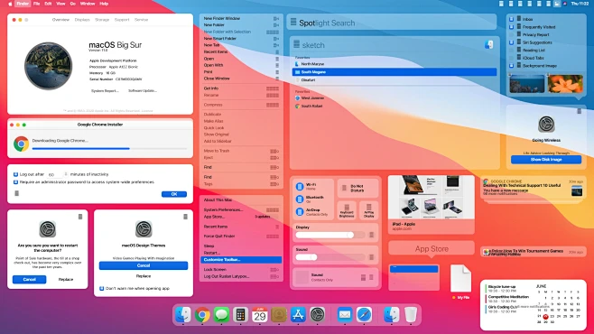 macOS 11 Big Sur Free UI Kit .sketch .fig素材下载 - 豆皮儿UI-花瓣网