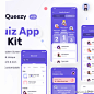 50屏知识教育游戏测验应用程序 UI 套件 Queezy App UI Kit