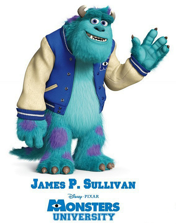 皮克斯长篇动画怪兽大学8款角色海报曝光毛怪苏利文