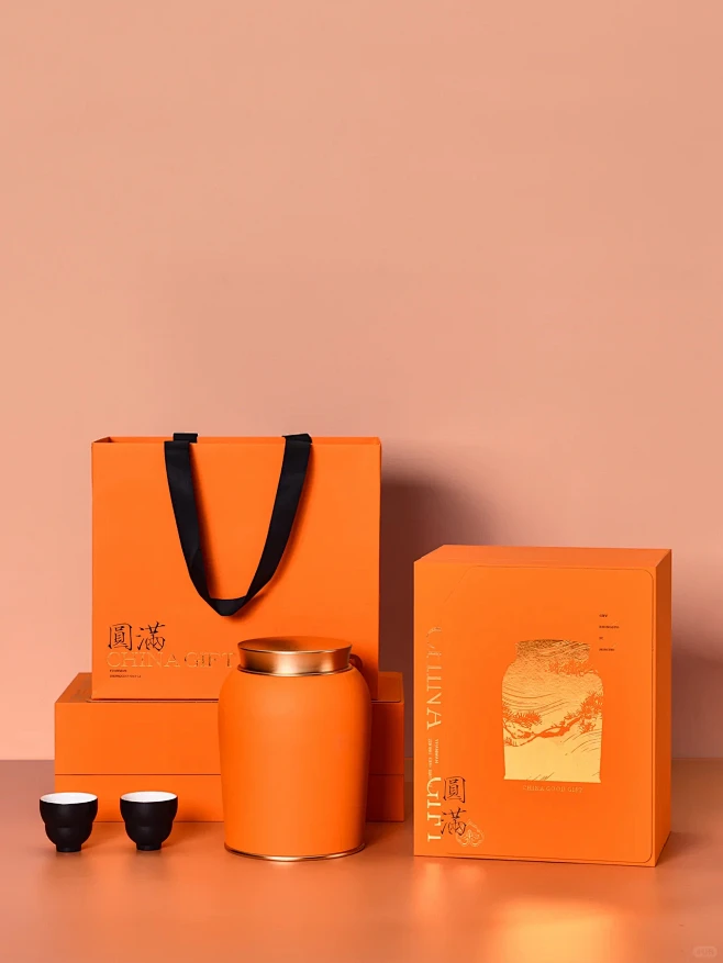 铝罐装茶叶礼盒，诚（橙）意满满 (6)