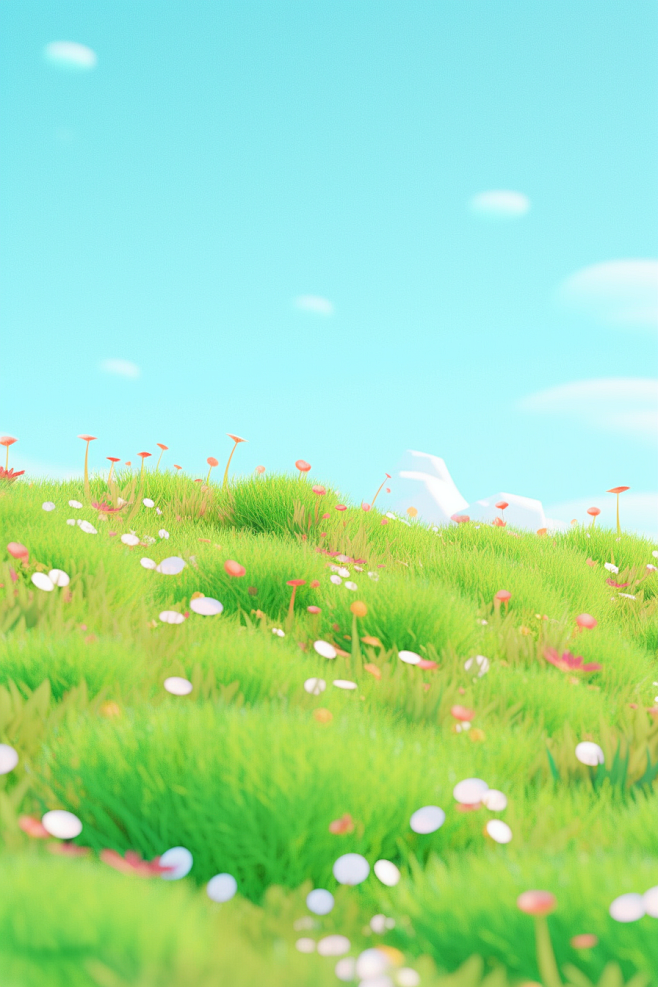 grassy landscape wit...