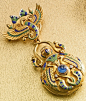 IFFANY＆CO和MARCUS＆CO，1900年埃及复兴风格，黄金珐琅胸针垂饰表