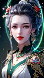 AI绘画，古装女战士，高清壁纸