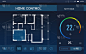 节能家庭控制系统。应用显示房屋平面图，室内温度和其他设置