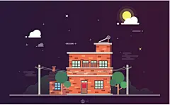 扁平夜景房屋插画ps教程-UI中国-专业用户体验设计平台